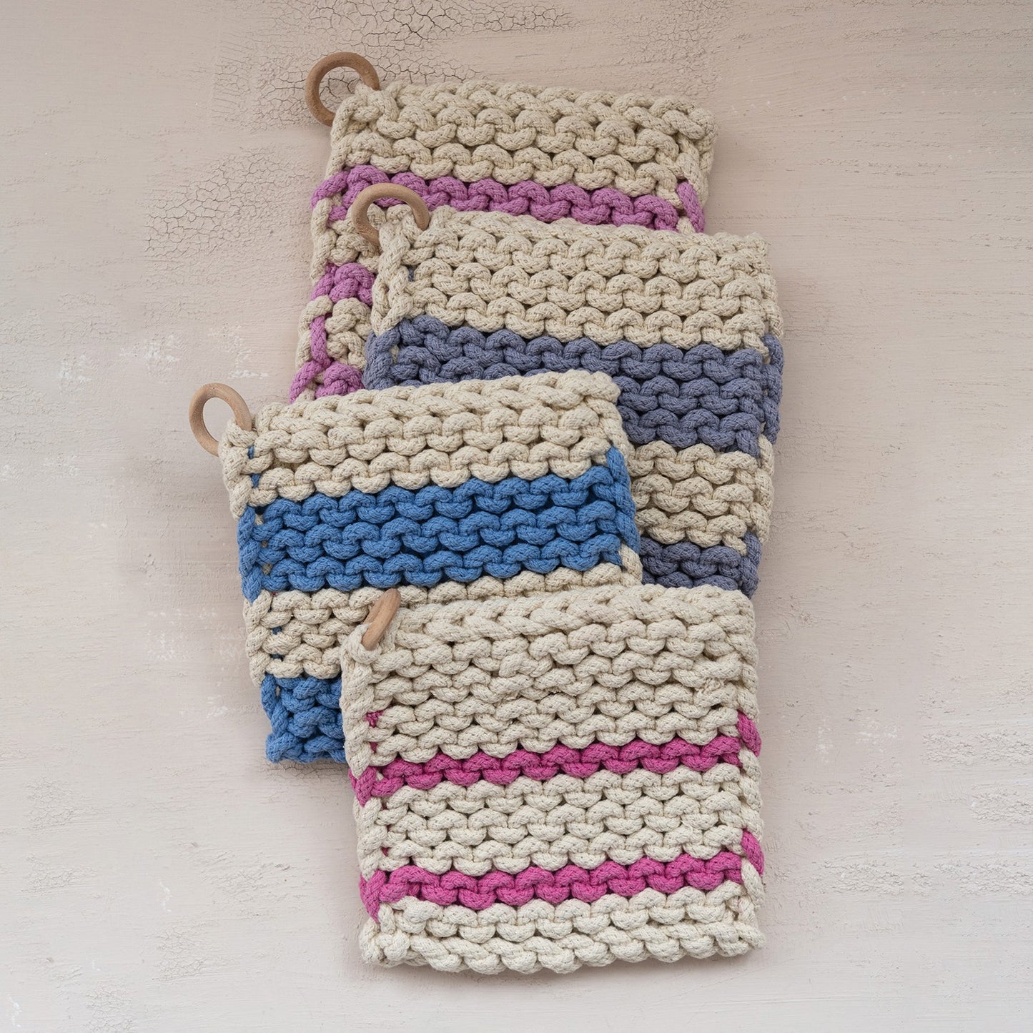 HAZEL MAZEL 8" Sq Crocheted Pot Holder