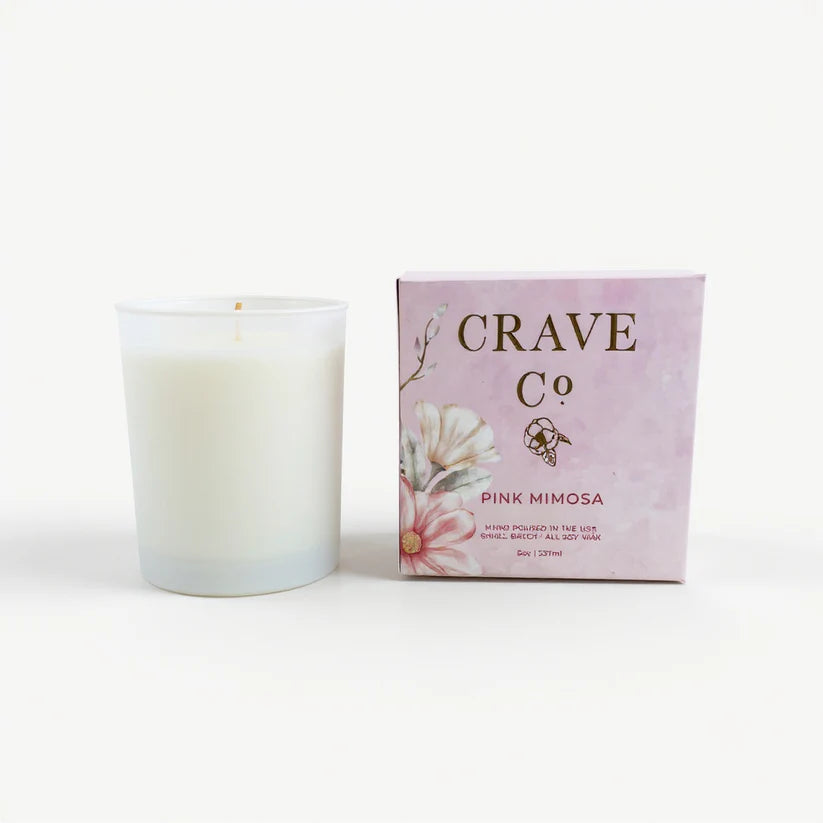 Crave Co. Pink Mimosa Boxed Candle