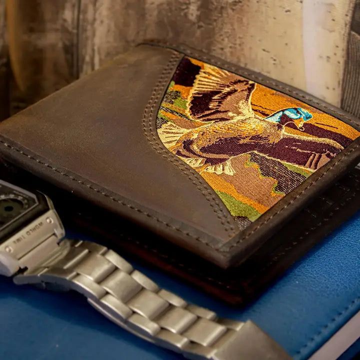 Zep-Pro Mallard Men's Bifold Woven Patch Leather Wallet