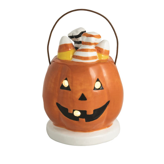 MUD PIE PUMPKIN BASKET LIGHT-UP SITTER