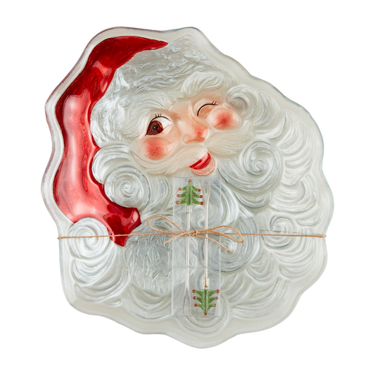 MUD PIE SANTA PLATE & PICK SET