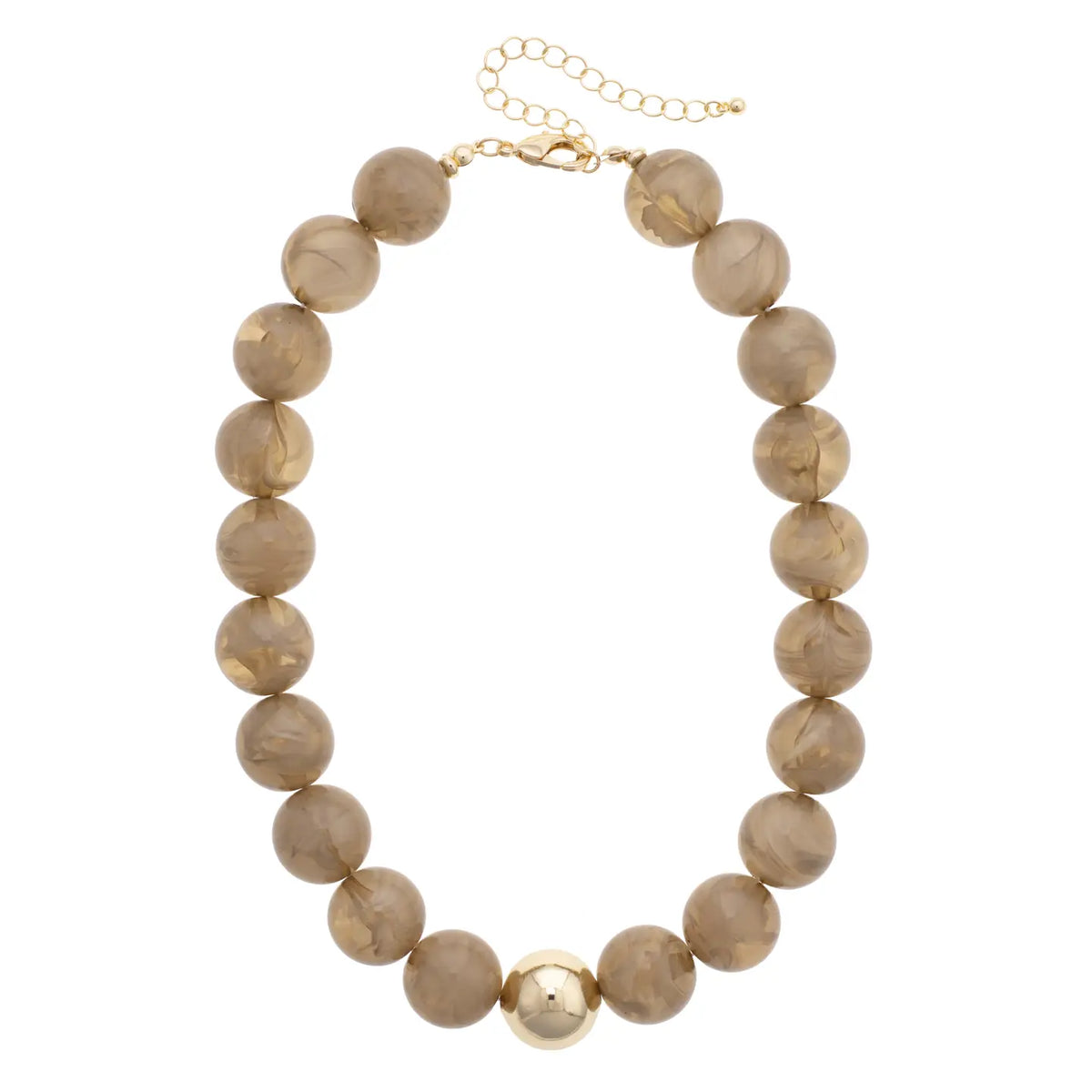 Canvas Style Marjorie Fall Beaded Necklace-Smokey Taupe