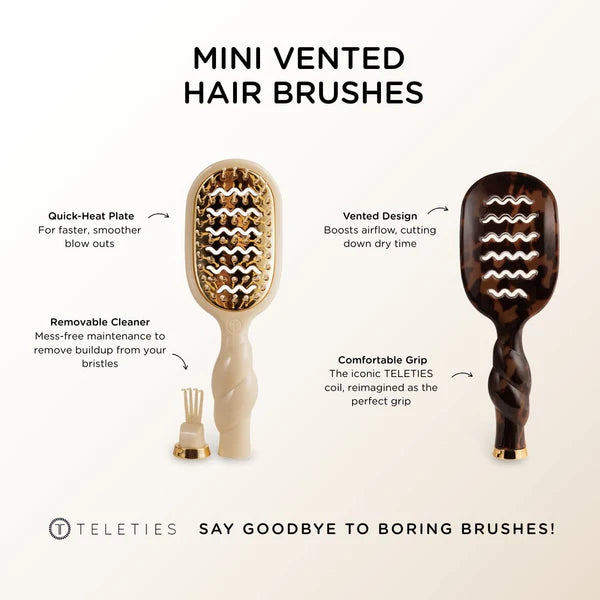 Teleties Mini Vented Hair Brush - Tan