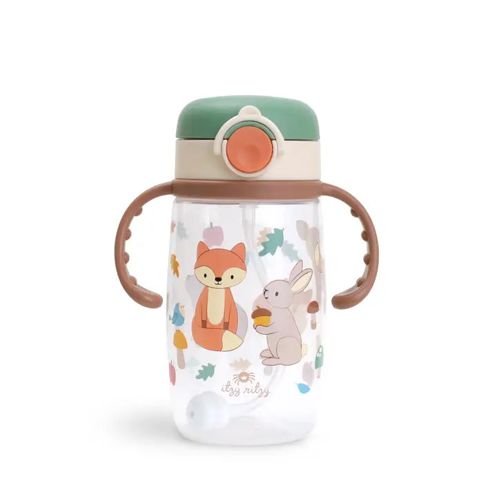 Itzy Ritzy Sips™ - Straw Cup with Snap-Close Lid-Woodland