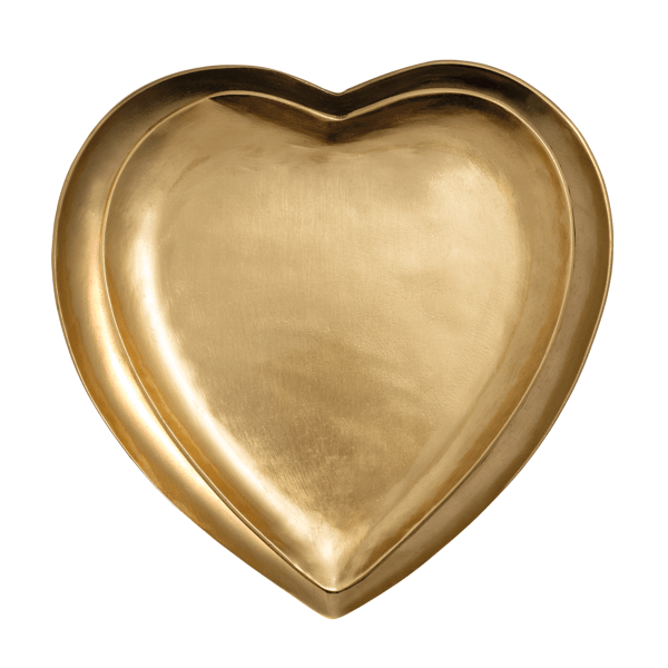MUD PIE BRASS HEART TIDBIT TRAYS