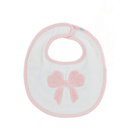 MUD PIE BOUCLE BOW APPLIQUE TERRY BIB