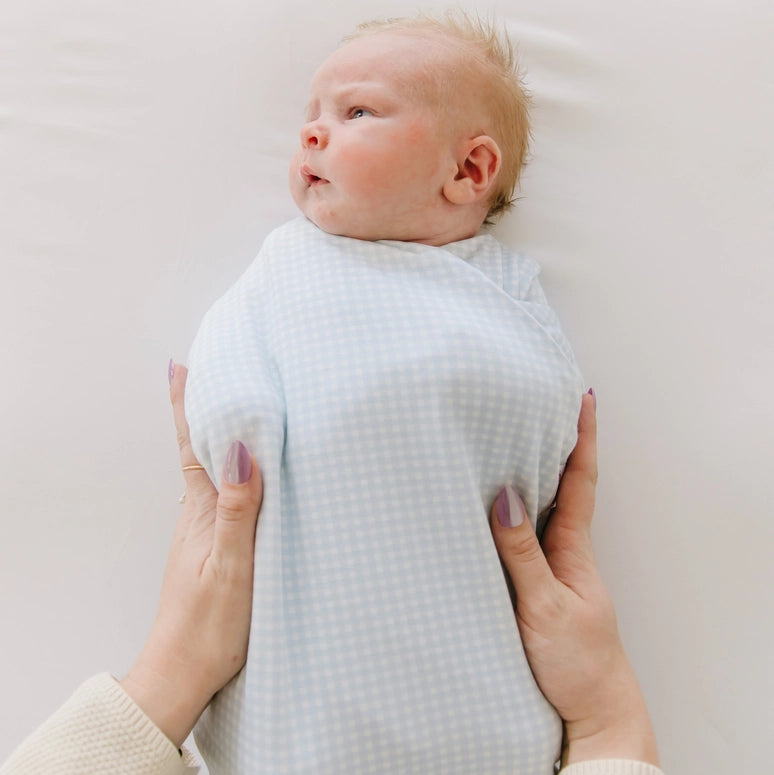 Mama Coco Cocoon Swaddle-Baby Blue Gingham