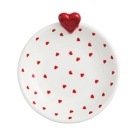 MUD PIE RED HEART TIDBIT DISH