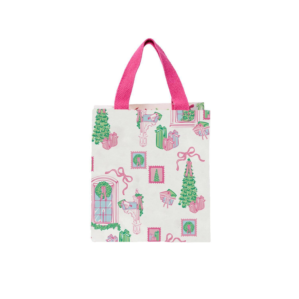 Mary Square Christmas Cottage Classic Carry Tote
