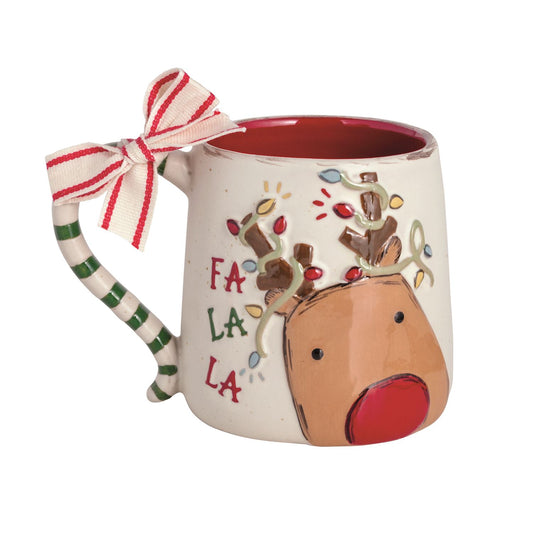 MUD PIE REINDEER FARM XMAS MUG