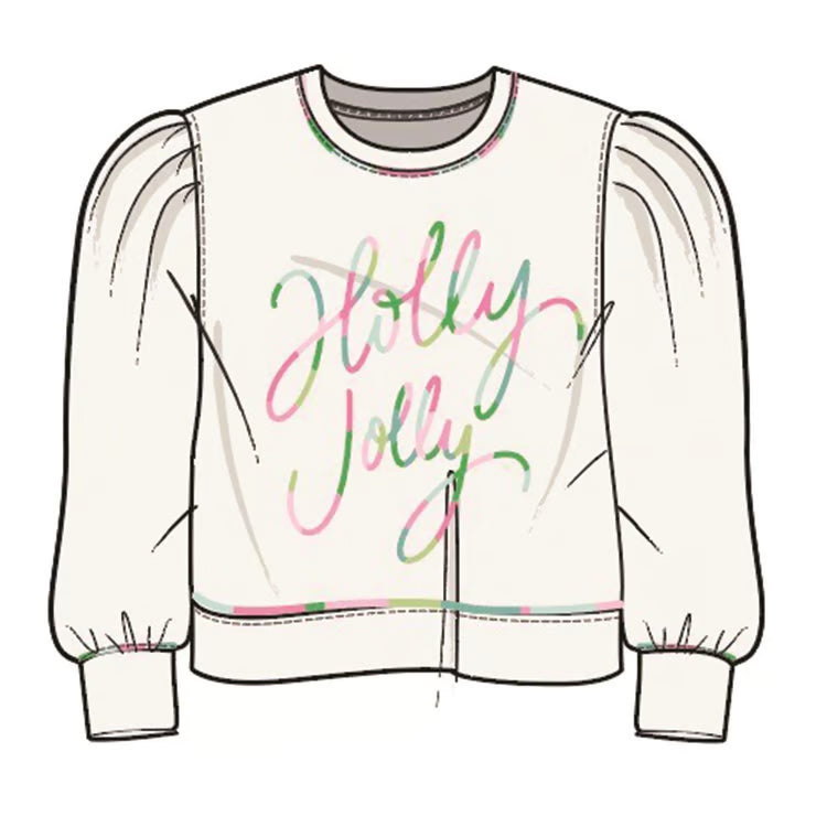 MARY SQUARE Sweatshirt Brooke Holly Jolly Corded