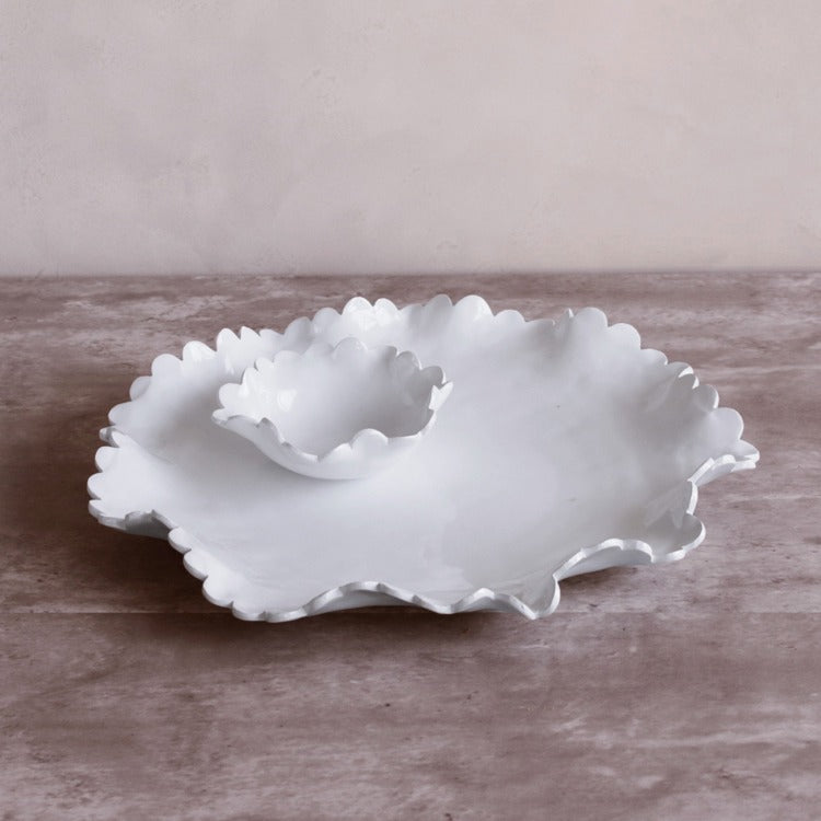 BEATRIZ BALL VIDA Colette Round Platter with Mini Dip Bowl (White)-3320