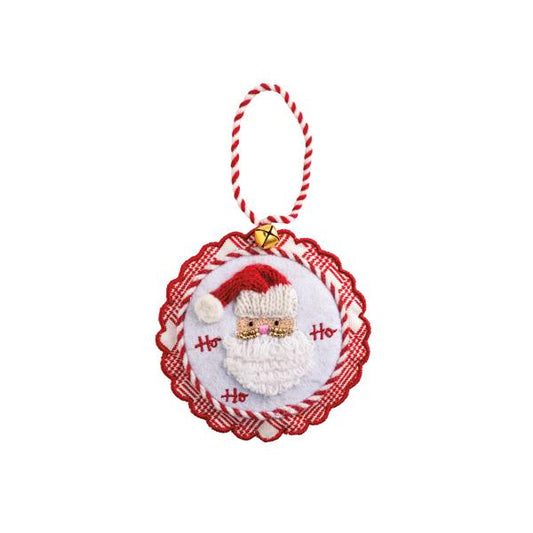 MUD PIE SANTA EMBROIDERED ORNAMENT
