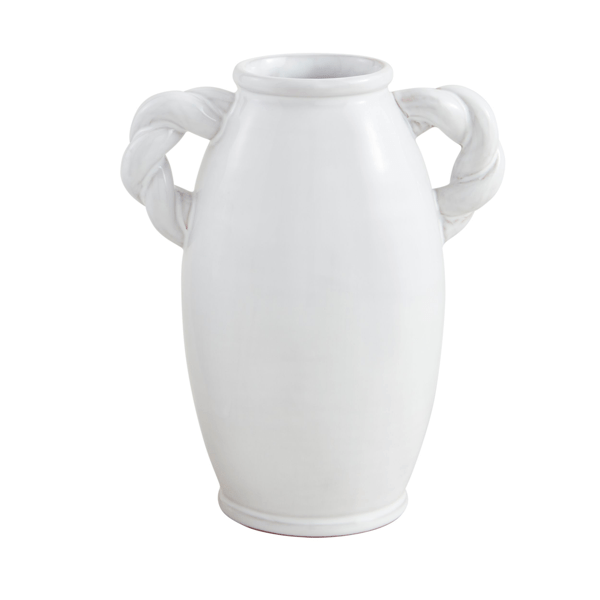 MUD PIE LARGE TWISTED HANDLE CERAMIC VASE