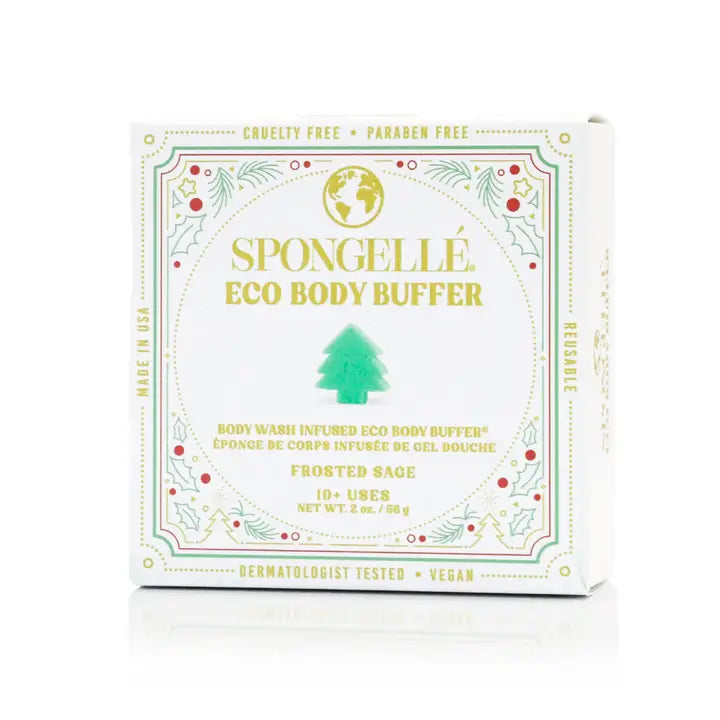 Spongelle Frosted Sage Eco Holiday Tree Body Buffer