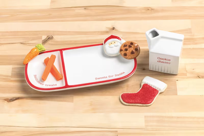 MUD PIE SANTA SWEETS & REINDEER TREATS PLATE SET