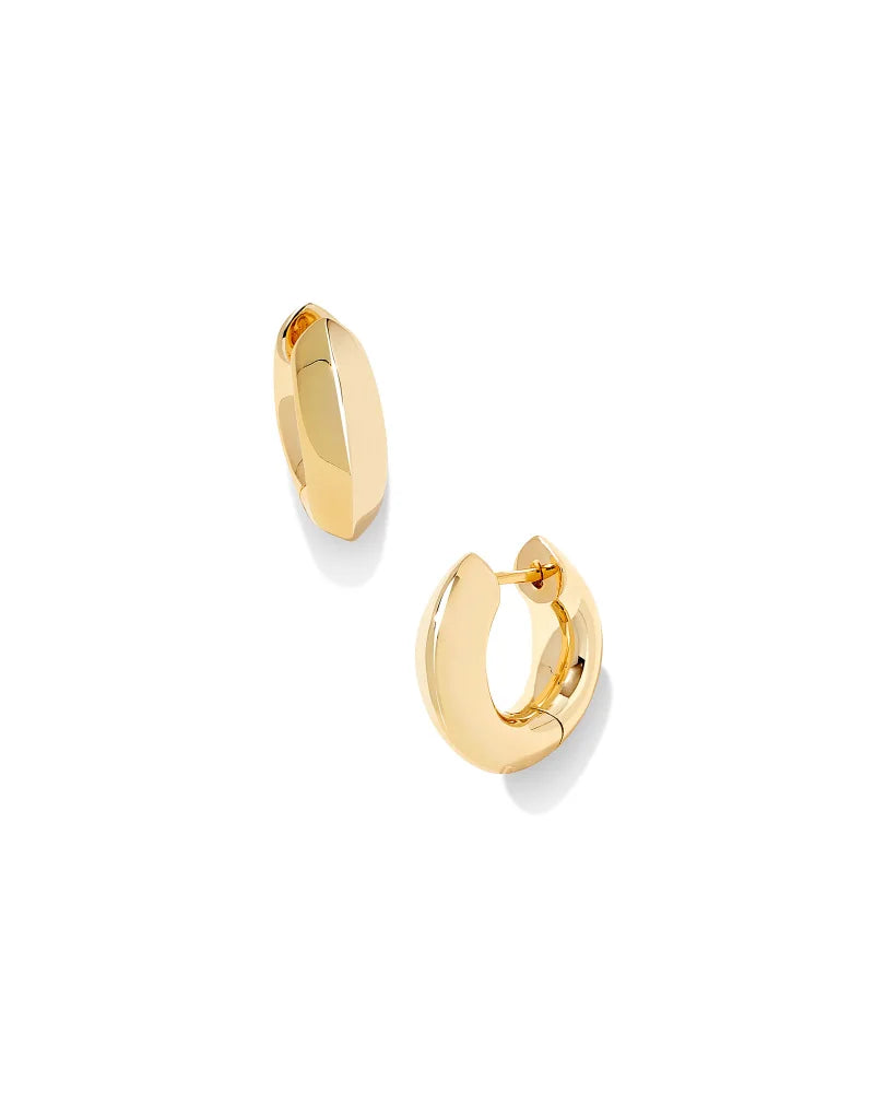 Kendra Scott Mikki Metal Huggie Earrings in Gold