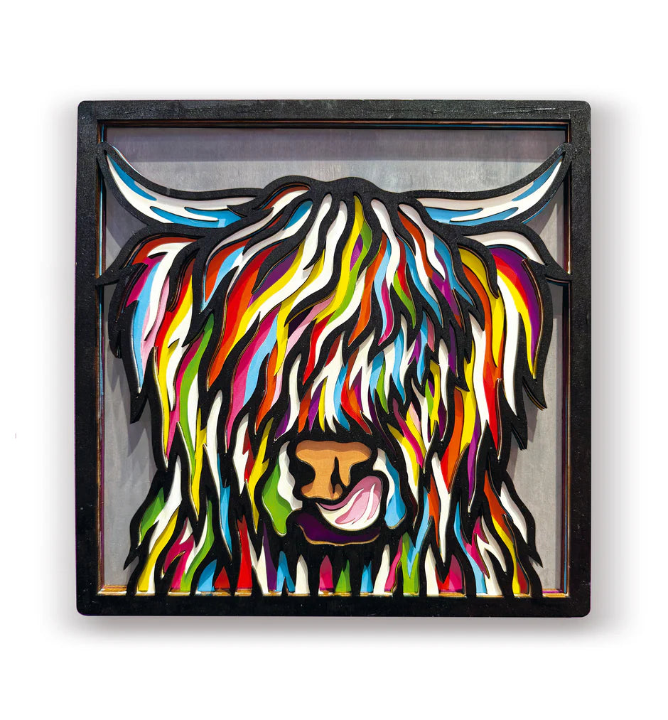 SPLAT PLANET WOODEN HIGHLAND COW ART CRAFT KIT