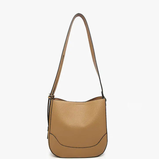 Jen & Co. Poppy Paneled Crossbody/Shoulder Bag-Tan