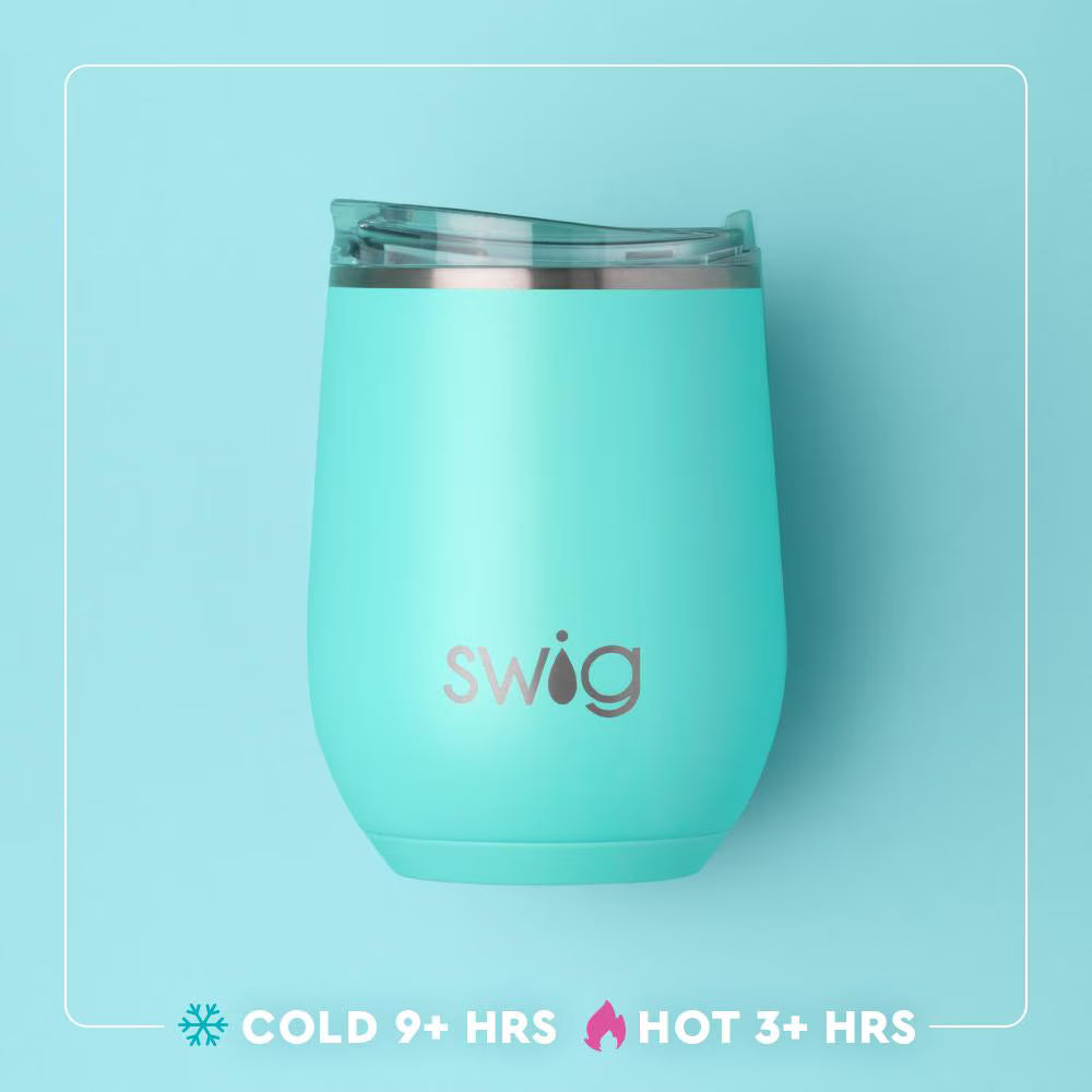 Swig Life Mocha Dots Stemless Wine Cup 12oz