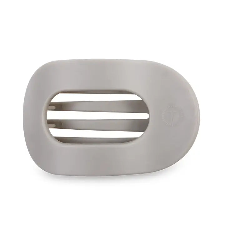 Teleties Round Flat Hair Clip | Large | Silver Flames