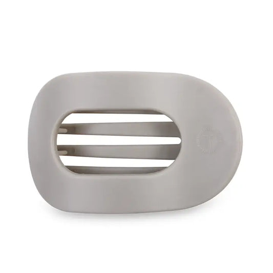 Teleties Round Flat Hair Clip | Large | Silver Flames