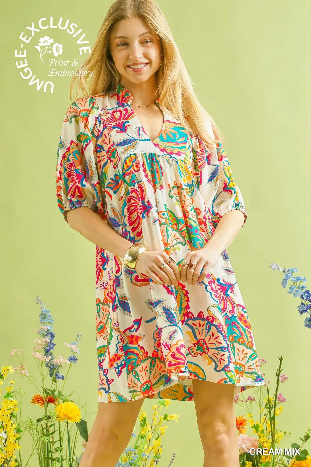Umgee Paisley Print Dress