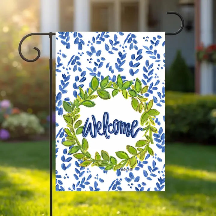 Baxter & Me Willow & Green Welcome Garden Flag