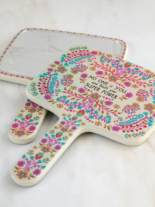 Natural Life Wooden Hand Mirror-No One Is You