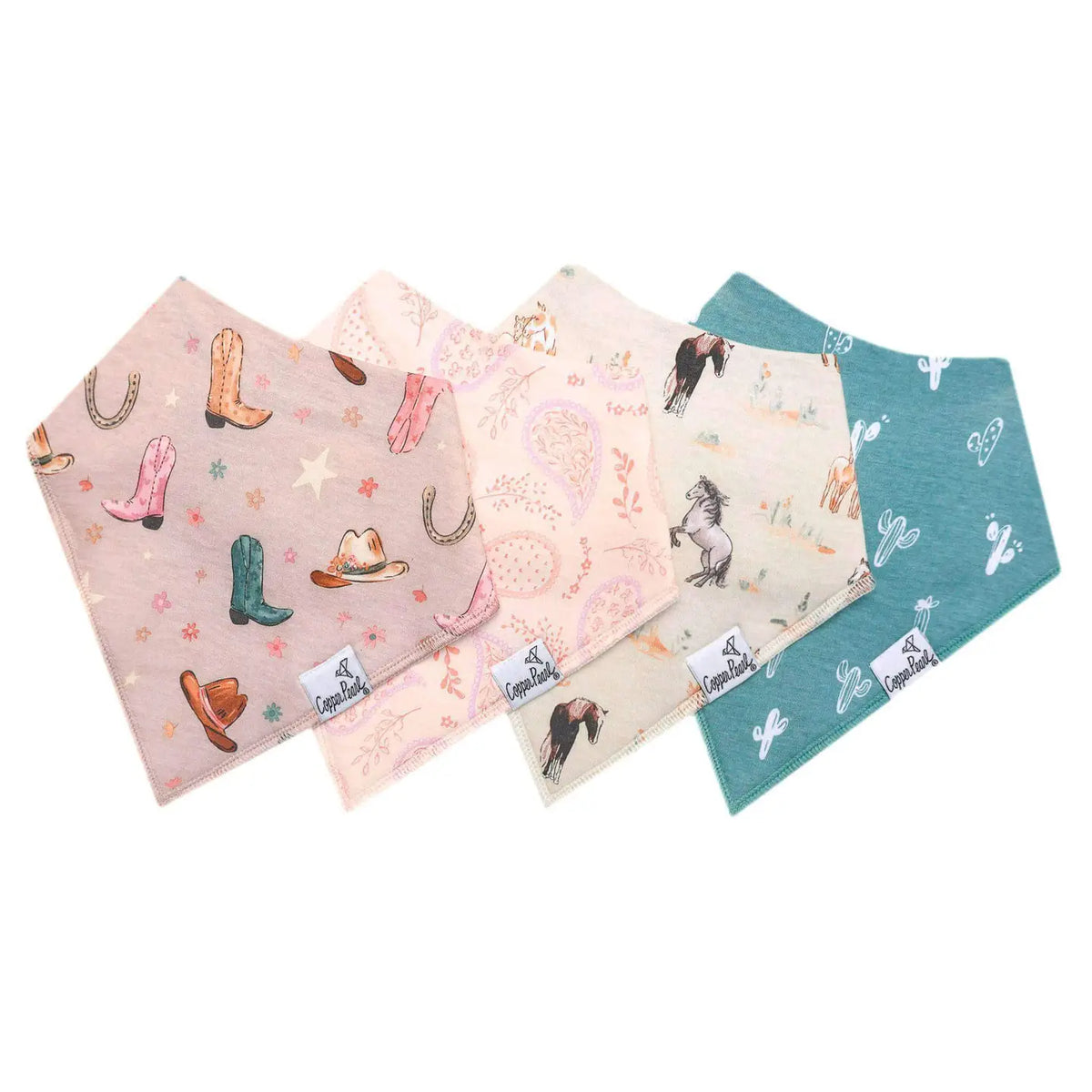 Copper Pearl 4 Pack Baby Bandana Bibs - Cheyenne