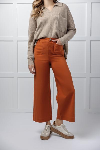 MUD PIE JAKE WIDE LEG PANT-DARK ORANGE