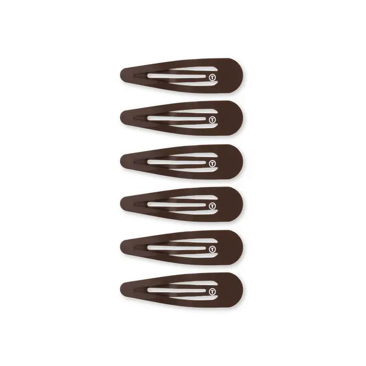 Teleties Snap Clip | Brown | 6 Count