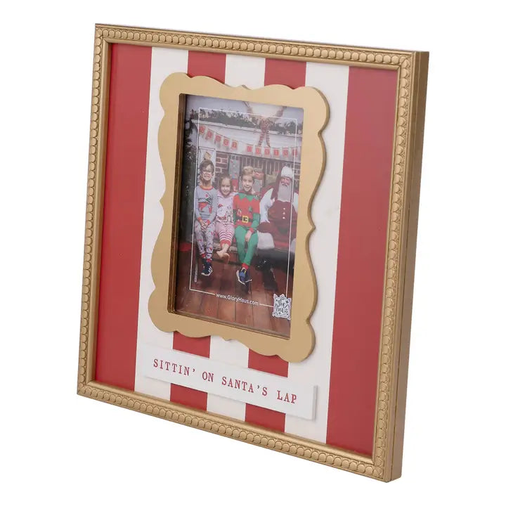 Glory Haus Gold Trimmed Sittin On Santa's Lap Frame
