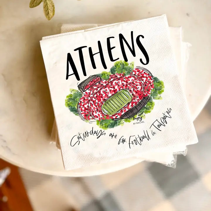 Happy By Rachel Athens, Ga Tailgate Napkins-Pack of 20-Lunch Size-Full Color