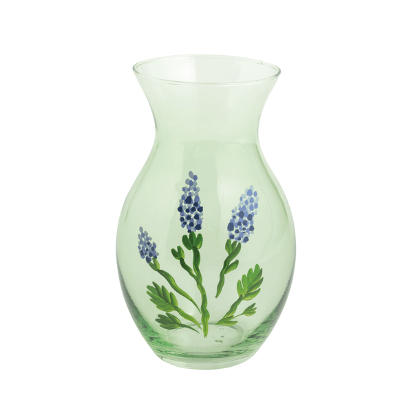 MUD PIE GREEN GLASS FLOWER BUD VASE