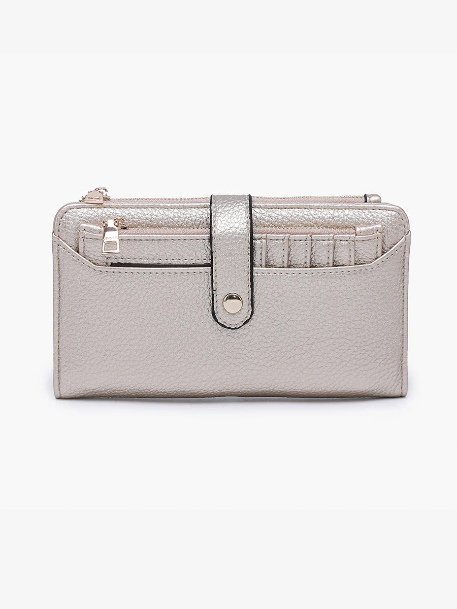 Jen & Co. Macy Vegan Snap Wallet-Lt. Gold