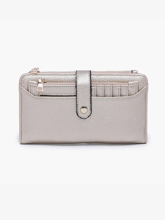 Jen & Co. Macy Vegan Snap Wallet-Lt. Gold