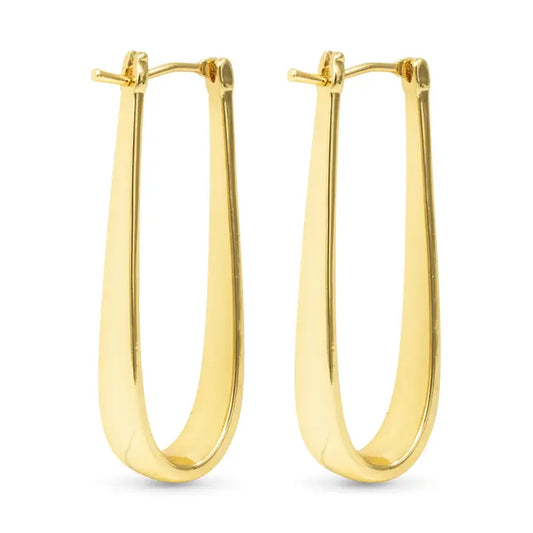 Amanda Blu Lilly Polished Elongated Hoop Gold