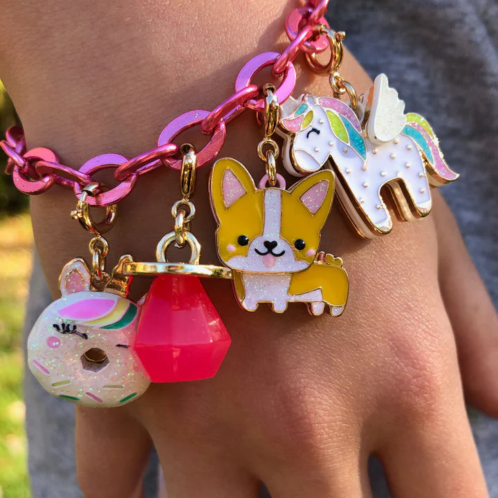 Charm It! Gold Unicorn Donut Charm