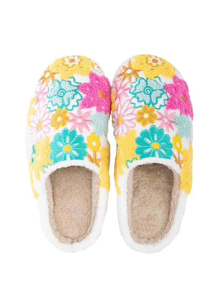 Katydid Spring Flowers Cozy Slippers