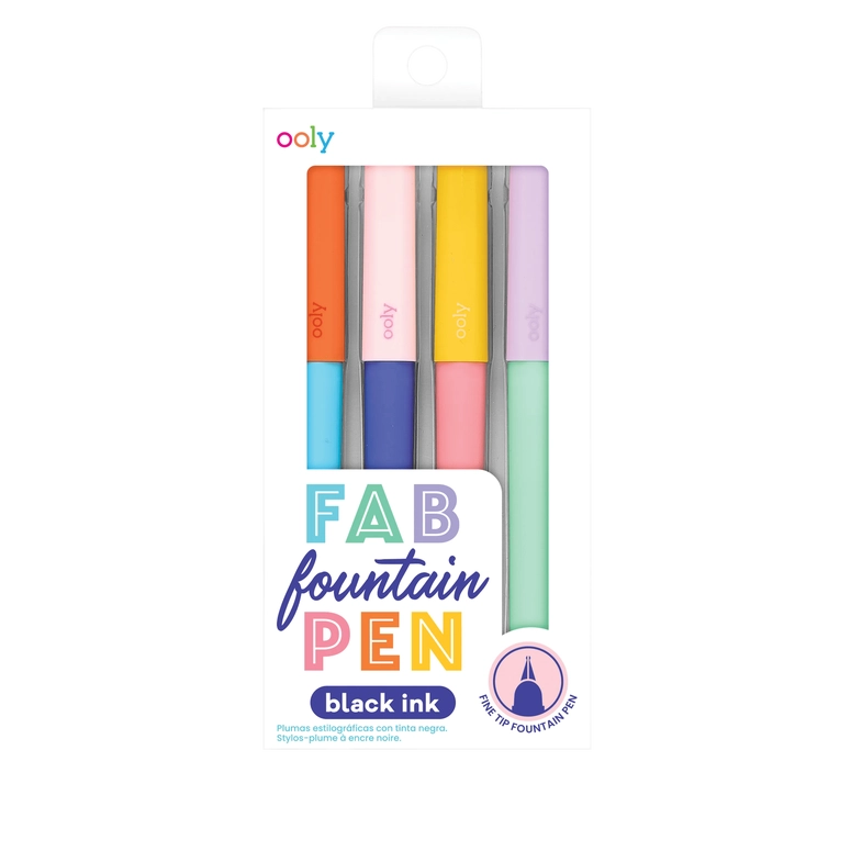 Ooly Fab Fountain Pens - Black Ink - Set of 4