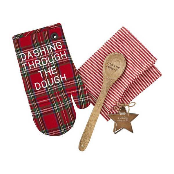 MUD PIE PLAID OVEN MITT GIFT SET