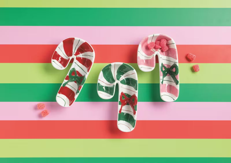 MUD PIE RED CANDY CANE TIDBIT DISH