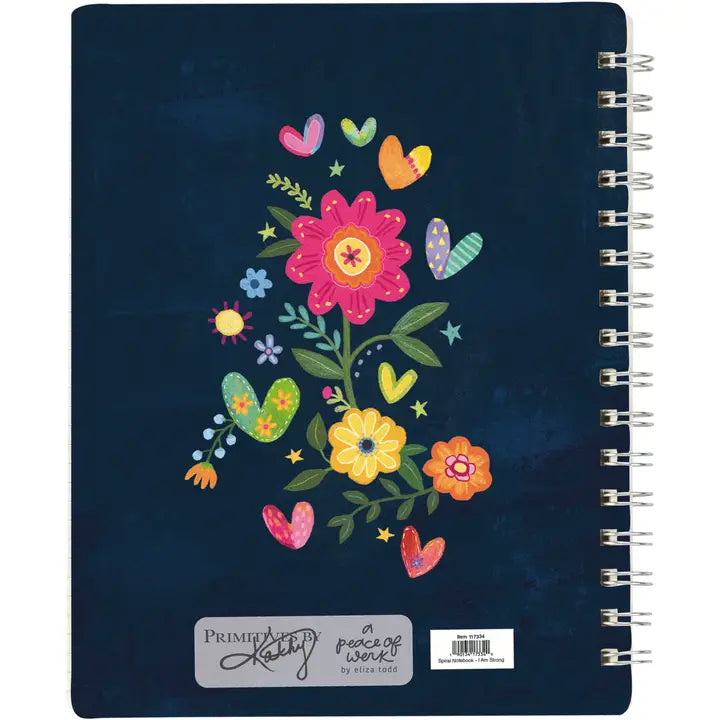 Primitives by Kathy I Am Strong Spiral Notebook