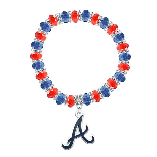 Mlb Atlanta Braves Two-Tone Beaded Bracelet