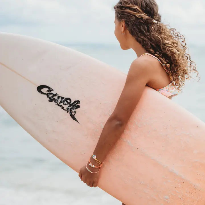 K'lani "Surf" Surfboard with Silver Accents Hair Tie Bracelets