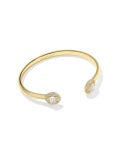 KENDRA SCOTT BELLA CUFF BRACELET GOLD WHITE CZ S/M