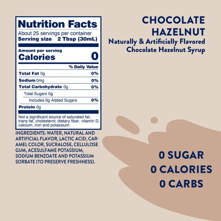 Jordan's Skinny Mixes Sugar Free Chocolate Hazelnut Syrup