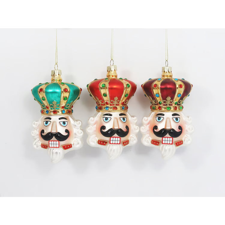 ONE HUNDRED 80 DEGREES Nutcracker Head Orn, Glass, 5"
