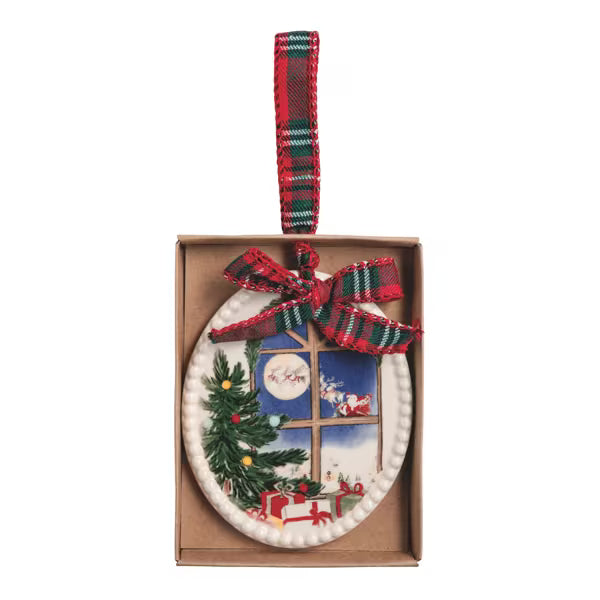 MUD PIE CHRISTMAS WINDOW SCENE ORNAMENT